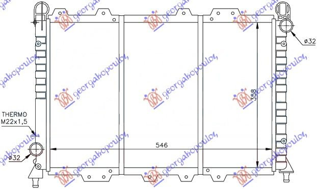 Radiator për motor 1,3-1,6 (55x36) BOxER
