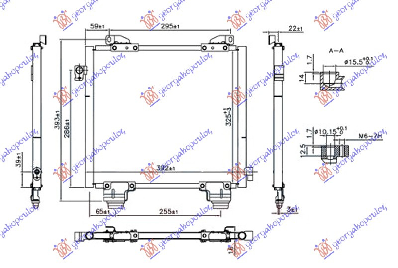 Radiator i kondicionerit 1.1i16V (355x330x16)