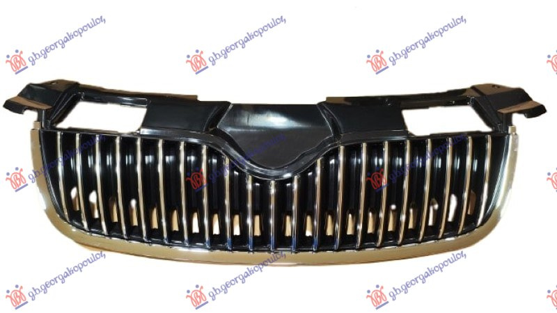 Maskë pvc / grilë e zezë / krom(me shirit të poshtëm prej kromi)