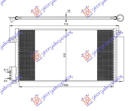 Radiator i kondicionerit benzinë/dizel (62,7x29,5)