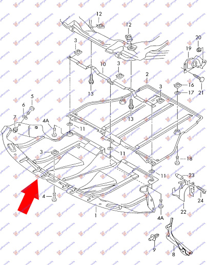 Mbrojtje/kapak nën motor plastik benzinë/dizel