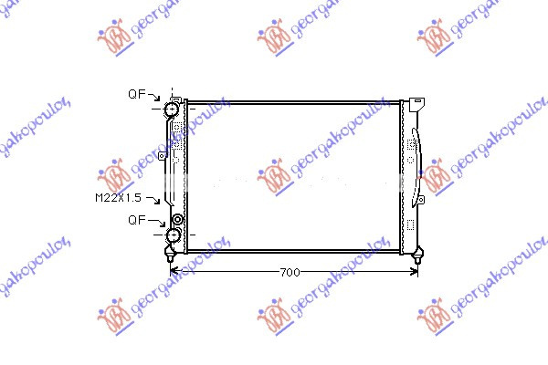 Radiator për motor benzinë/dizel-1.9TDi (marsh automatik) (me/pa kondicioner) (63x41)