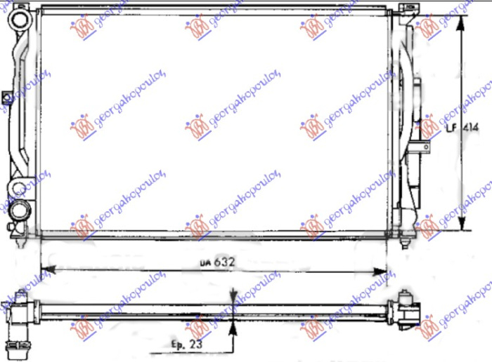 Radiator për motor benzinë/dizel pa kondicioner (630x420) (VALEO CLASSIC)