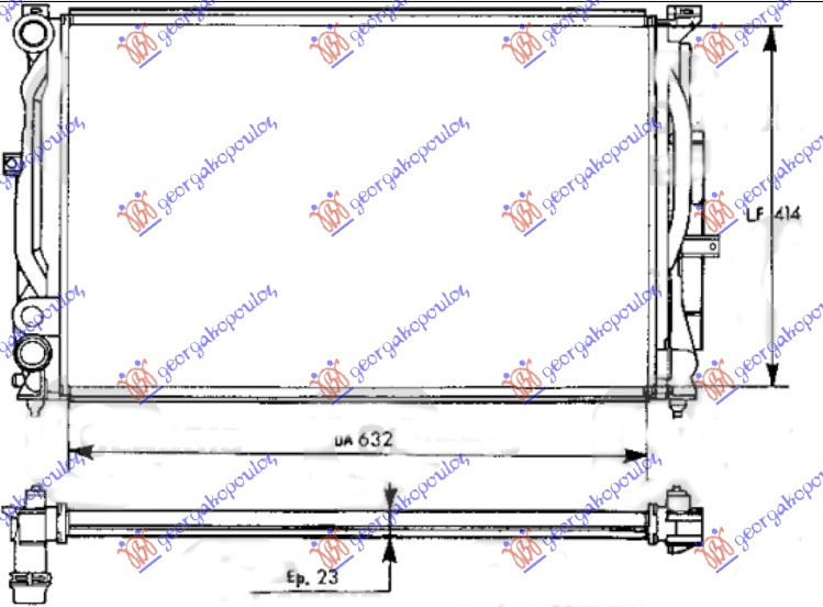 Radiator për motor benzinë/dizel pa kondicioner (630x420) (VALEO CLASSIC)