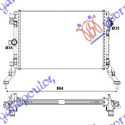 Radiator për motor 2.0 i16V TUR -2.0DCi 69x36.8x32