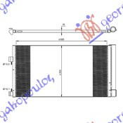 Radiator i kondicionerit benzinë/dizel (69x35,5x16)