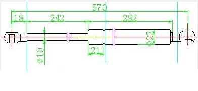 Amortizues (një) për derën e bagazhit karavan (570L-530N)