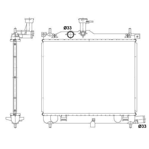Radiator për motor 1,2i-16V (44.5x35) (marsh manual)