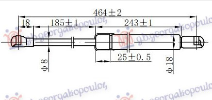 Amortizues (një) për derën e bagazhit (465L-360N)