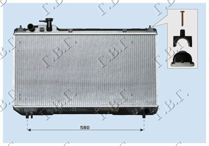 Radiator për motor 2,0I 16V (me/pa kondicioner) (35x69,3)