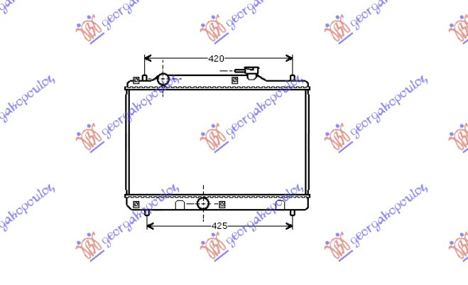 Radiator për motor 1.3-1.6CC (me/pa kondicioner) 16V (35x52,5)