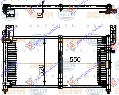 Radiator i kondicionerit 1.3-1.6-1.8 (55x32x2.0)