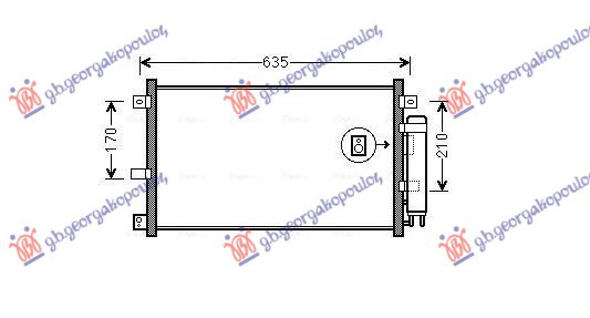 Radiator i kondicionerit 1,8-2,0 benzinë (55,8x33)