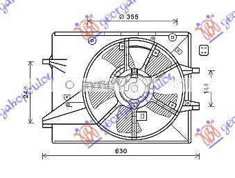 Ventilator komplet 1.8-2.0 dizel