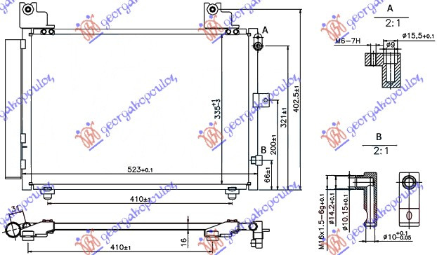 Radiator i kondicionerit 1,3 benzinë (49,6x35,1) me filtër