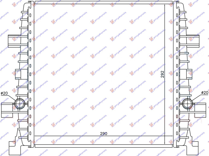 Radiator shtesë për motor 3.0 TFSI (marsh automatik) (29x29,2x2,5)