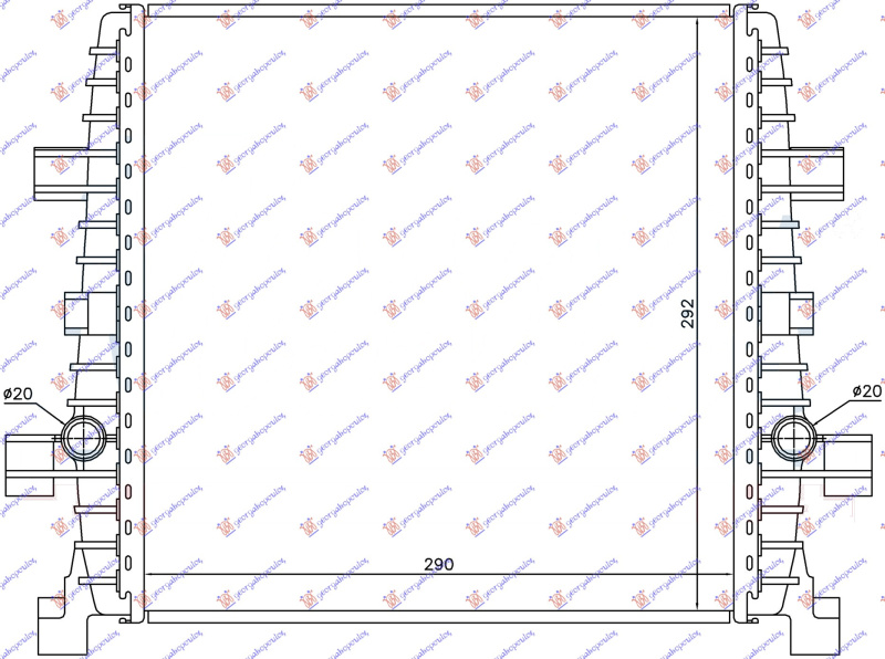 Radiator shtesë për motor 3.0 TFSI (marsh automatik) (29x29,2x2,5)