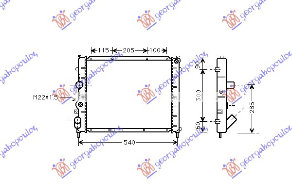 Radiator për motor dizel (48x44x40)