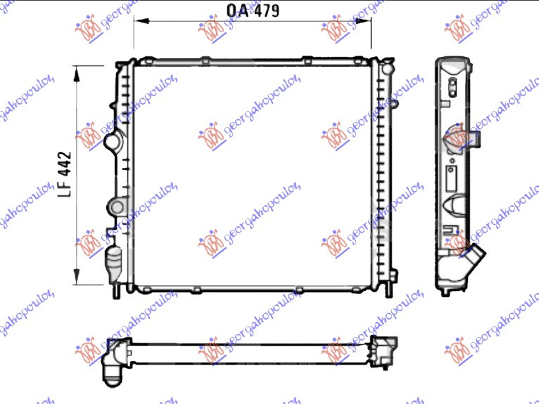 Radiator për motor dizel (48x44x40) (VALEO CLASSIC)