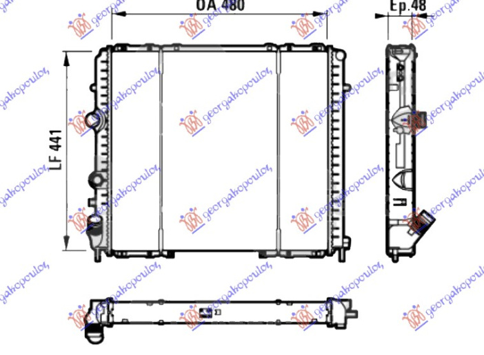 Radiator për motor dizel (48x44x47) (NISSENS)
