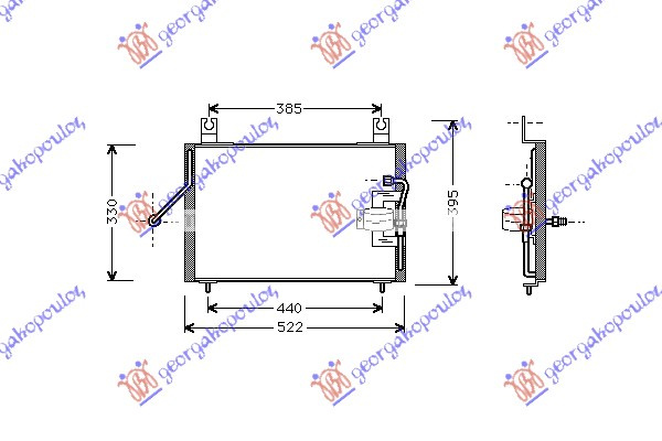 Radiator i kondicionerit benzinë (48x33)