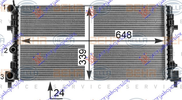 Radiator për motor 1.2-1.6 12/16V-1.2-TDi (65x34) (MAHLE BEHR)