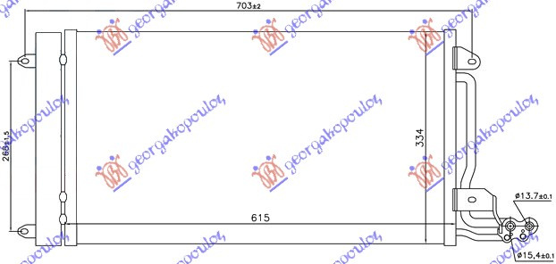 Radiator i kondicionerit benzinë - dizel (580x350x16)