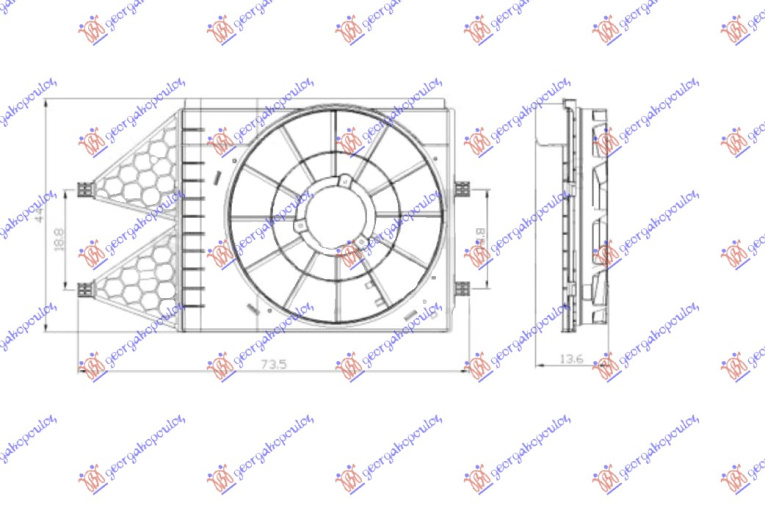Difuzor për ventilator (1.2TSI/1.6 16V/1.2-1.6TDI)