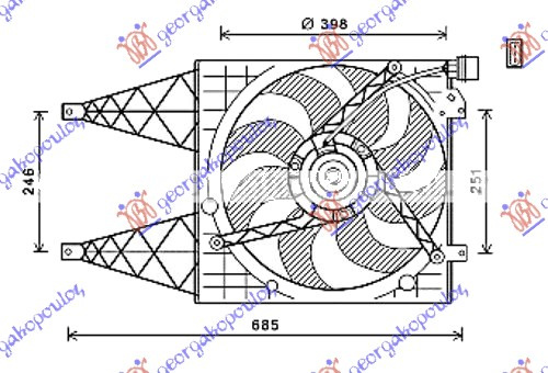 Ventilator komplet 1.2TSI-1.6i 16V/1.2TDi-1.6TDi