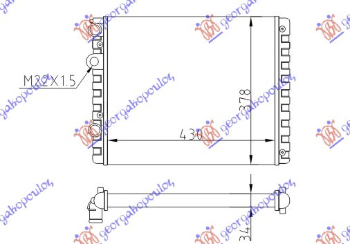 Radiator për motor të gjitha modelet (marsh manual) pa kondicioner (43x38)