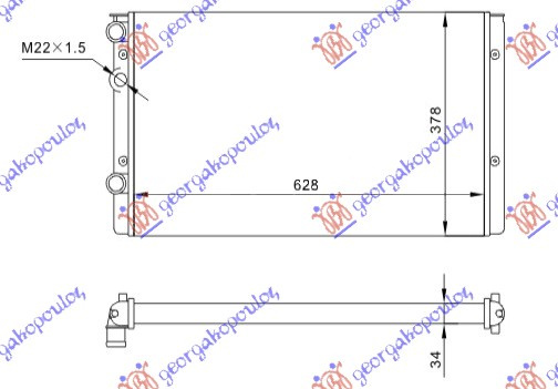 Radiator për motor të gjitha modelet (marsh manual) (me kondicioner) (63x38)