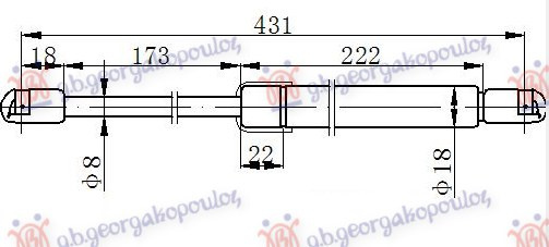 Amortizues (një) për derën e bagazhit (430L-380N)