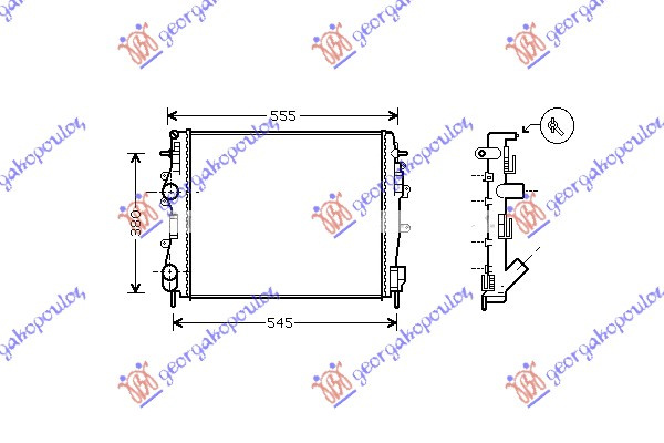 Radiator për motor 1.5cc DCi (me/pa kondicioner) (46x47)