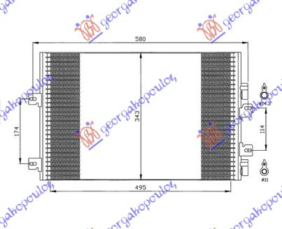 Radiator i kondicionerit 1.5cc dizel (50x34) 03-