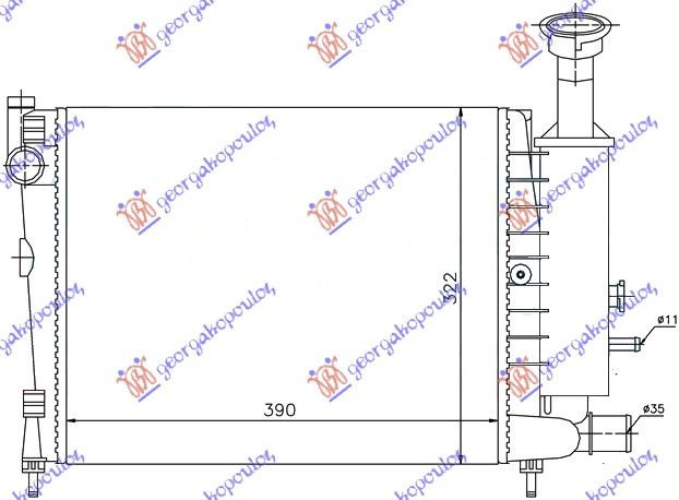Radiator për motor 1,0-1,1-1,4cc (39x32)
