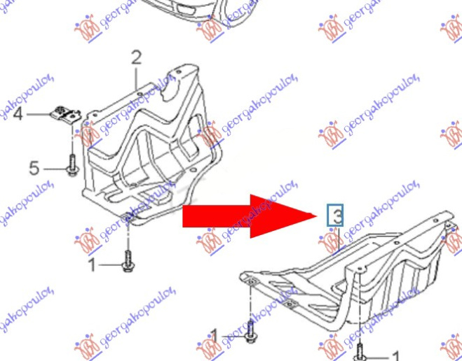 Mbrojtje/kapak nën motor plastik (Origjinal)