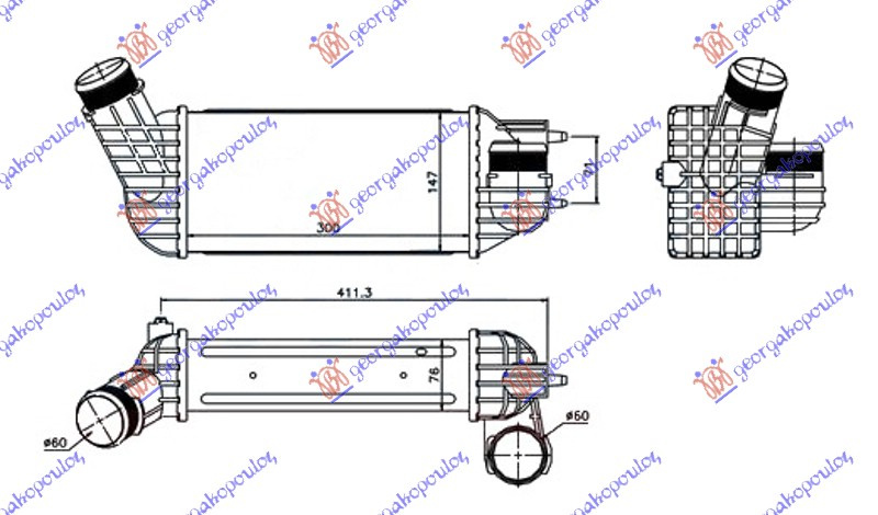 Interkuler 2.0 HDI dizel (300x147x76) DIAMETER 60/60
