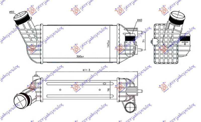 Interkuler 2.0 HDI dizel (300x147x76) DIAMETER 60/40