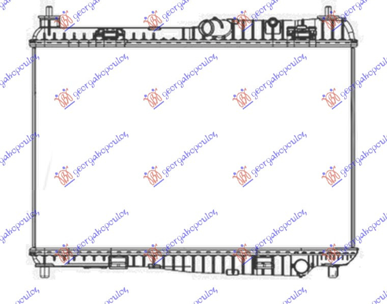 Radiator për motor 1.25-1.4-1.6 benzinë (marsh manual) (me/pa kondicioner) (56x35.5) (MAHLE BEHR)