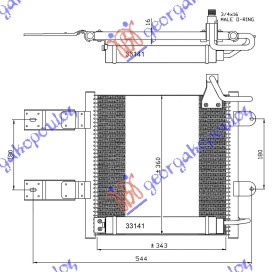 Radiator i kondicionerit benzinë (33,5x36,5)