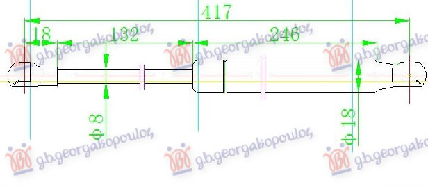 Amortizues (një) për derën e bagazhit (419L-390N)