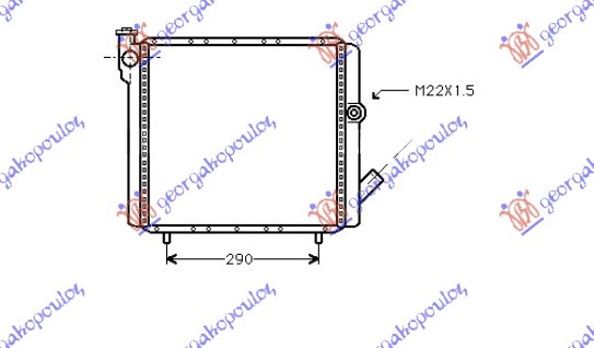 Radiator për motor 1,6 dizel (39x39)
