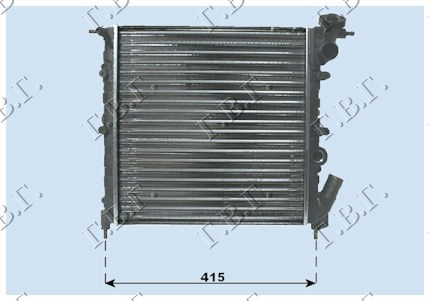 Radiator për motor 1.1CC (pa AC) (35x35)