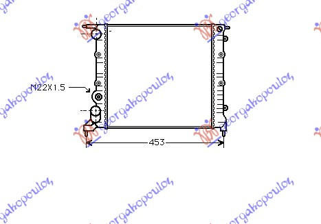 Radiator për motor 1.2i 8V pa kondicioner (35x37.8x2.6)
