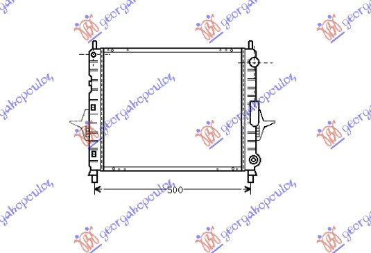 Radiator për motor 1,2i (marsh manual/automatik) (me kondicioner) (43x39.5)