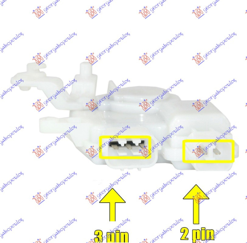 Motor për Bravën për derën e përparme (2 lidhëse elektrike) (3 pinë/2 pinë)