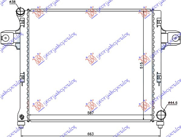 Radiator për motor 3.0 CRD dizel (590x515x37)