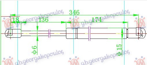 Amortizues (një) për kofano (346L-340N)