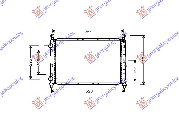 Radiator për motor 1.4-1.6-1.8-2.0 T.S (me kondicioner) (56x38
