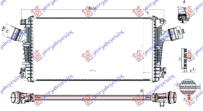 Interkuler 2.0 TURBO benzinë 11- (665x360x30) tuba 61mm